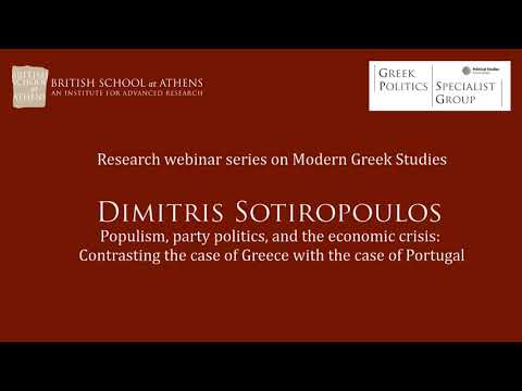 Dimitris Sotiropoulos, "Populism, party politics, and the economic crisis"