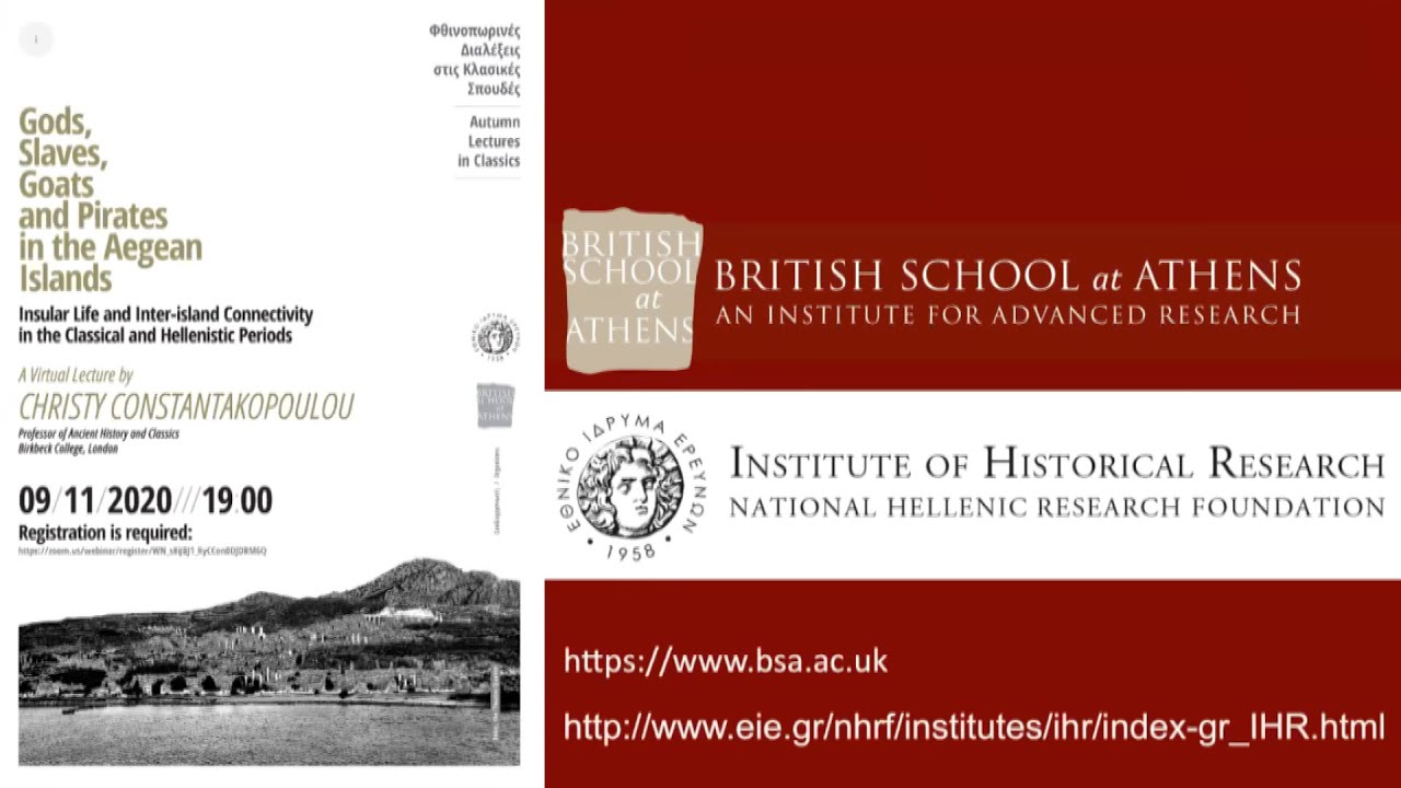 Christy Constantakopoulou, “Gods, Slaves, Goats and Pirates in the Aegean Islands”