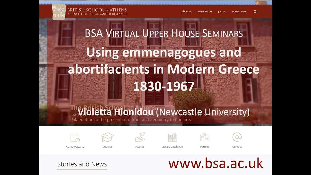 Violetta Hionidou, “Using emmenagogues and abortifacients in Modern Greece, 1830-1967”