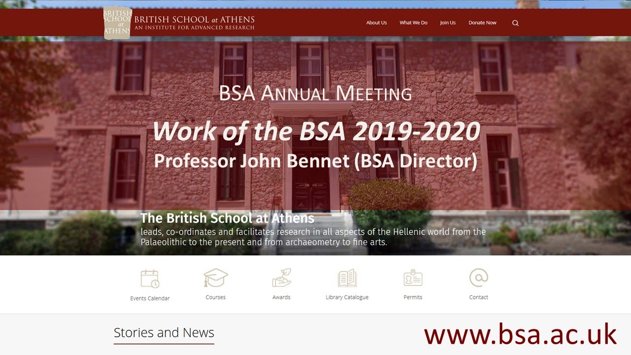 John Bennet, “Work of the BSA 2019-2020”