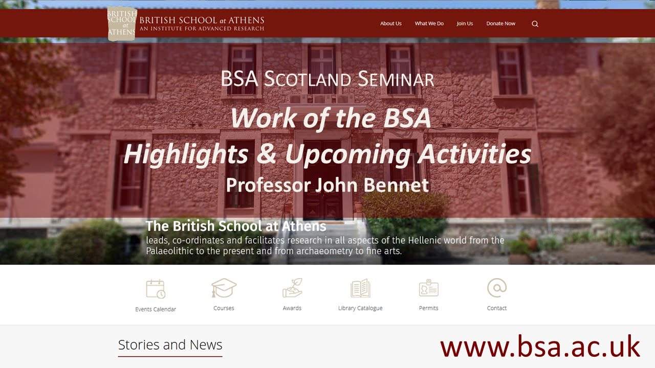 John Bennet, “Work of the BSA - Highlights and Upcoming Activities”