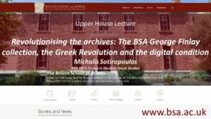 Revolutionising the archives: The BSA George Finlay collection, the Greek Revolution and the digital condition