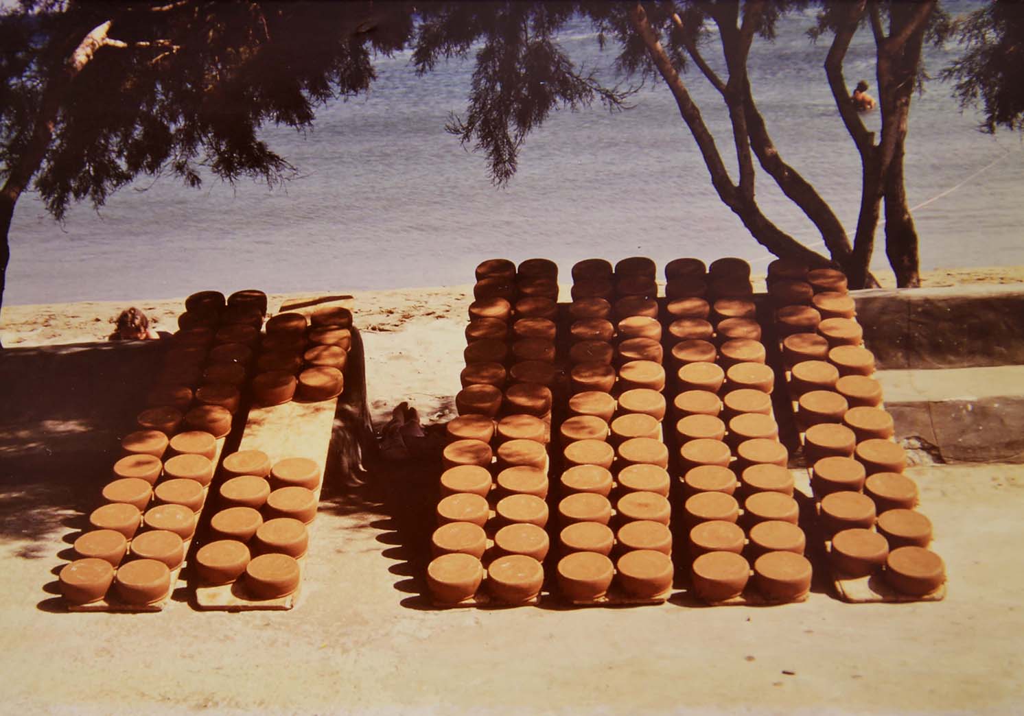 Cookware drying in Platys Gialos, c. 1980. Apostolidis Pottery. Archipelago Network