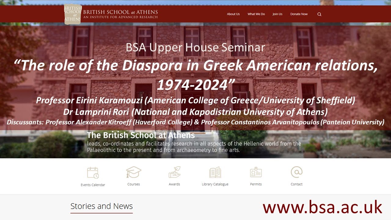 Professor Eirini Karamouzi, Dr Lamprini Rori - “The role of the Diaspora in Greek American relations, 1974-2024”