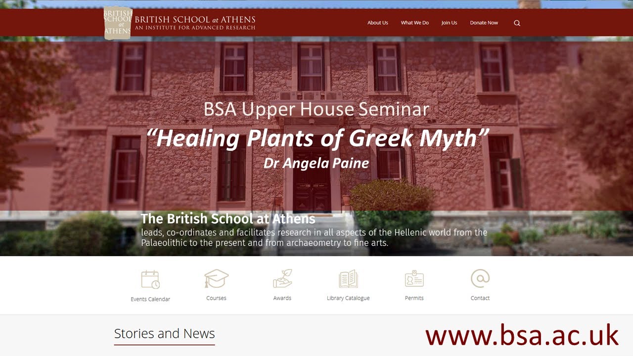 Dr Angela Paine, “Healing Plants of Greek Myth”