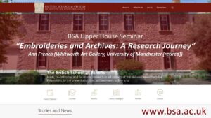 Ann French (Whitworth Art Gallery, University of Manchester [retired]), “Embroideries and Archives: A Research Journey”